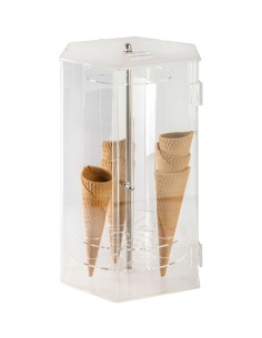 Vitrina metacrilato hexagonal 45x26x23