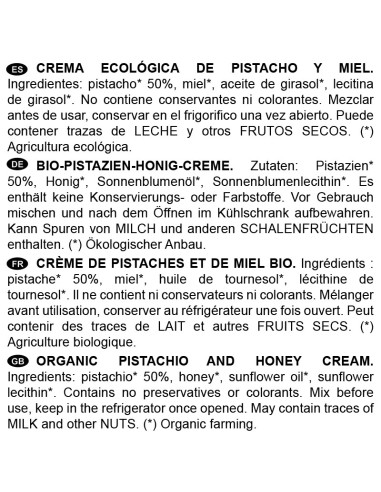 Crema oro de Pistacho Ecológico