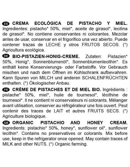Crema oro de Pistacho Ecológico