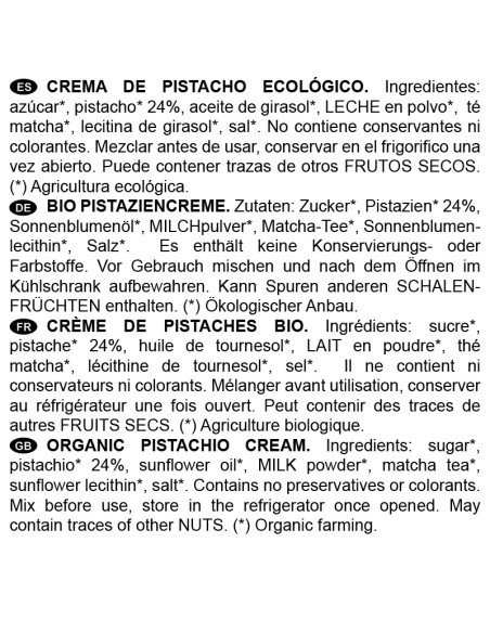 Crema de Pistacho Ecológico