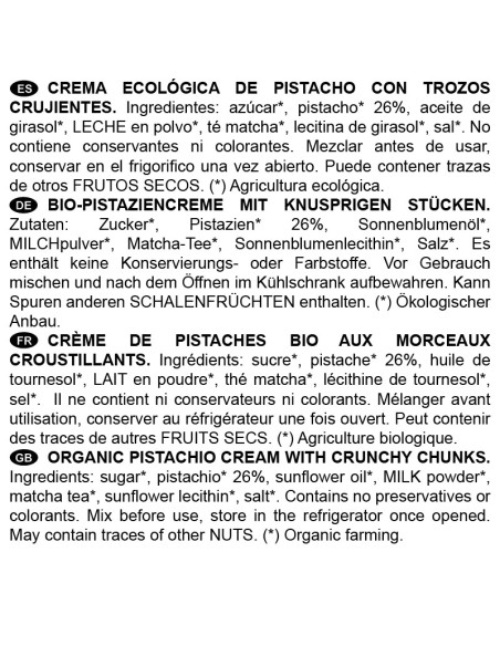 Crema crunchy de Pistacho Ecológico